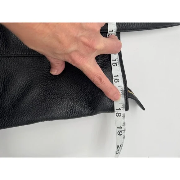 Tory Burch Meyer Plaque Pebbled Leather Tote Bag in Black - Picture 16 of 16